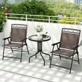 thumbnail image 1 of Costway 3 PCS Outdoor Bistro Dining Furniture Set with 1.57" Umbrella Hole Rippled, 1 of 10