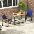 thumbnail image 1 of Costway 3 PCS Patio Dining Table Set with Bistro Chairs Large Coffee Table Seat Cushions, 1 of 10