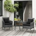 thumbnail image 1 of Costway 3 PCS Patio Furniture Set with Cushioned Patio Chairs & Tempered Glass Coffee Table Black, 1 of 9