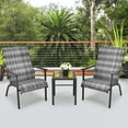 thumbnail image 1 of Costway 3 PCS Patio Rattan Bistro Set High Backrest Armrest SideTable Mix Gray, 1 of 10