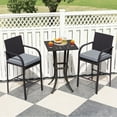 thumbnail image 1 of Costway 3 PCS Patio Wicker Bar Set Rattan Chairs & Square Table with Heavy-Duty Metal Frame, 1 of 10