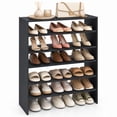 thumbnail image 1 of Costway 3 PCS Stackable Shoe Rack 31-Inch Horizontal Organizer 2-tier StorageShelf Black, 1 of 8