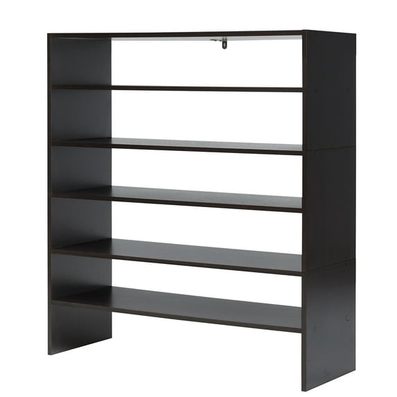 Costway 3 PCS Stackable Shoe Rack 31-Inch Horizontal Organizer 2-tier StorageShelf Brown