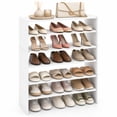 thumbnail image 1 of Costway 3 PCS Stackable Shoe Rack 31-Inch Horizontal Organizer 2-tier StorageShelf White, 1 of 9