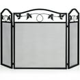thumbnail image 1 of Costway 3 Panel Foldable Steel Fireplace Screen Spark Guard Fence for Baby & Pet Safe, 1 of 12