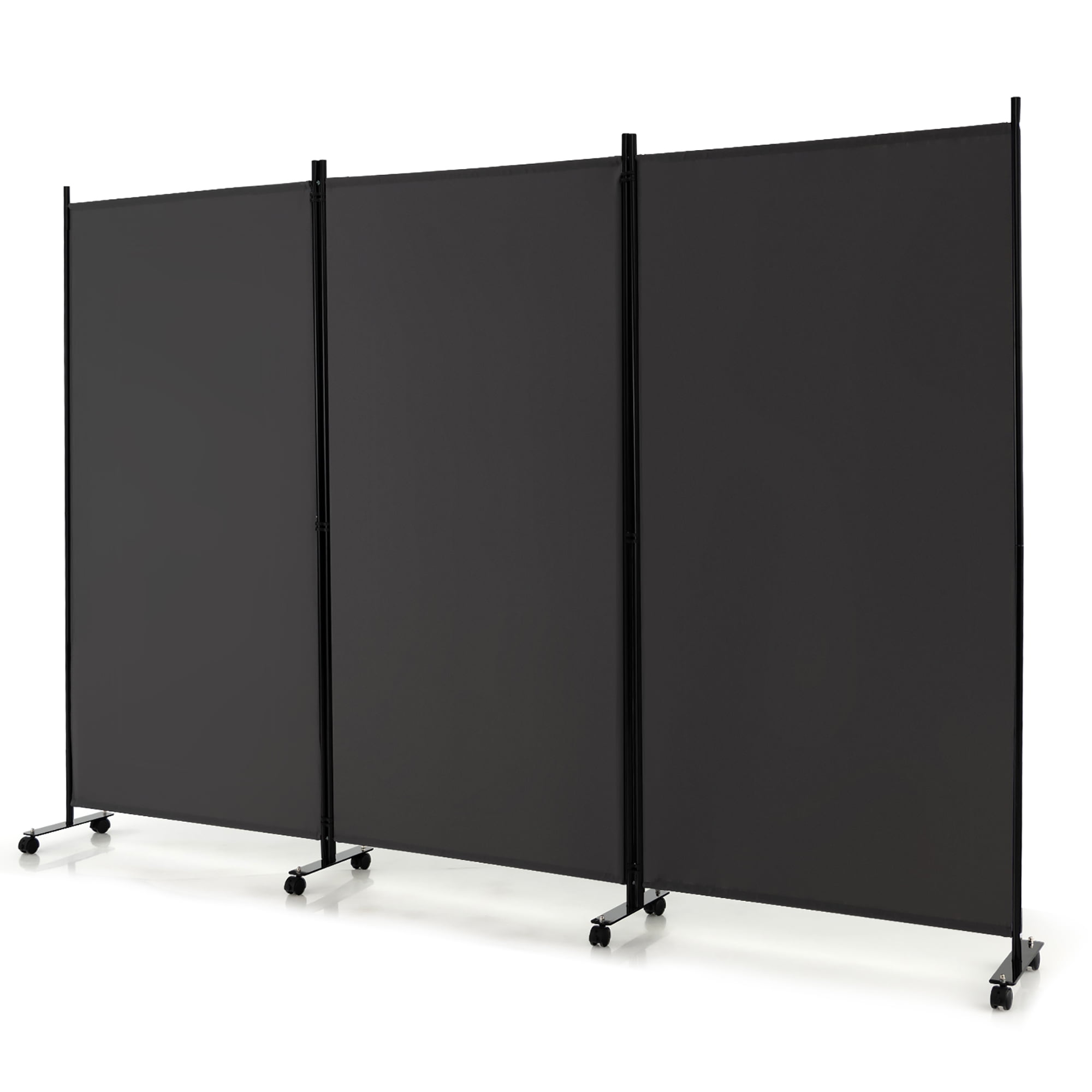 Costway 3-Panel Folding Room Divider 6Ft Rolling P