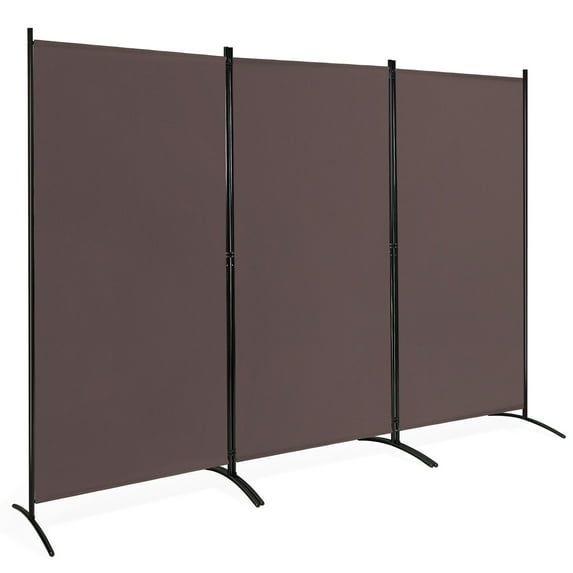 Costway 3-Panel Room Divider Folding Privacy Partition Screen for Office Room Brown