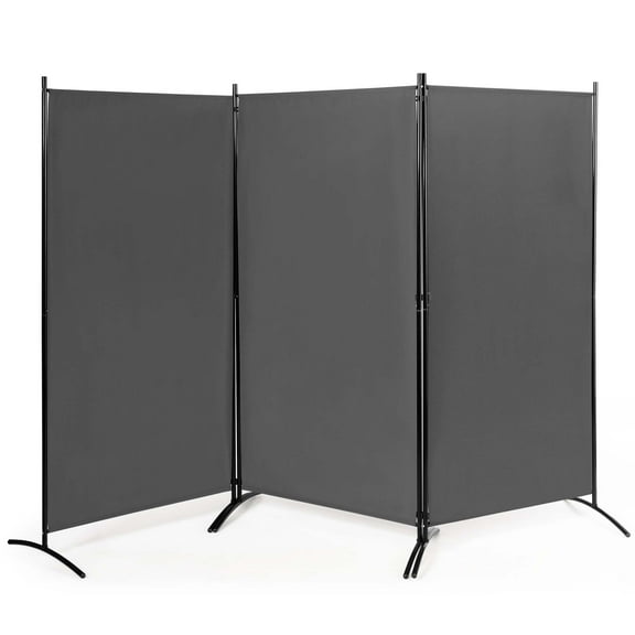 Costway 3-Panel Room Divider Folding Privacy Partition Screen for Office Room Grey