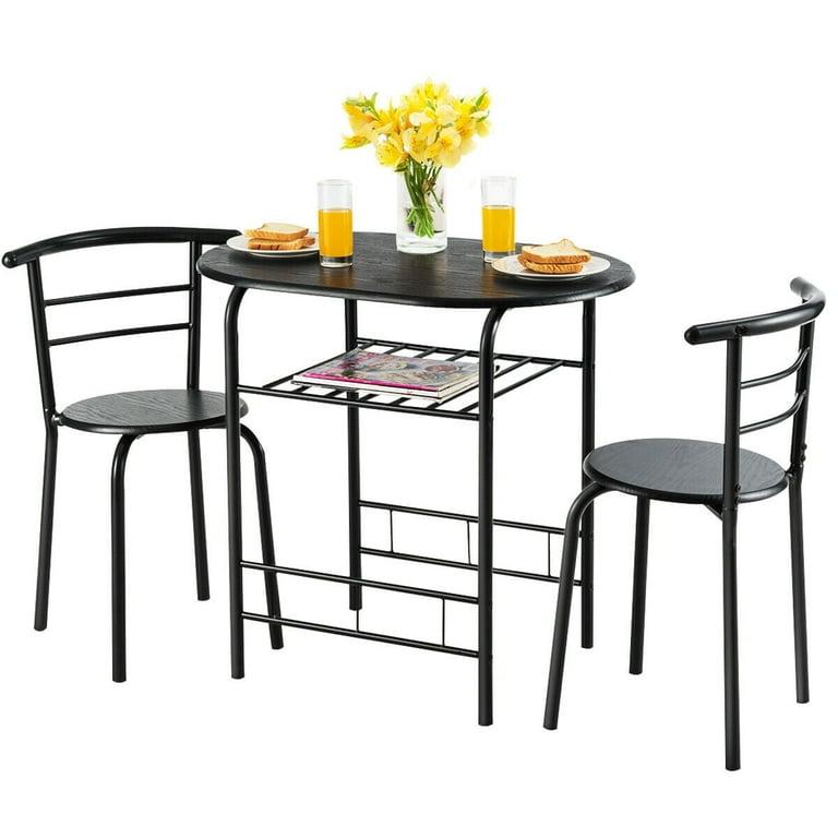Costway 3 pcs home kitchen bistro pub dining table 2 chairs set deals