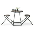thumbnail image 1 of Costway 3-Piece Bar Table Set Round Pub Dining Table & 2 Foldable Stools w/ Metal Frame, 1 of 10