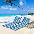 thumbnail image 1 of Costway 3-Piece Beach Lounge Chair Mat Set 2 Adjustable Lounge Chairs with Table Stripe, 1 of 9