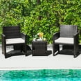 thumbnail image 1 of Costway 3 Piece Pe Rattan Outdoor Patio Bar Set, Mix Brown/Off White, 1 of 10