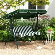 Costway 3 Seats Patio Backyard Canopy Steel Frame Swing Glider Hammock Cushioned