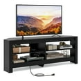 thumbnail image 1 of Costway 3-Tier Corner TV Stand with Power Outlet 4 Open Storage Shelves for Living Room Black, 1 of 10