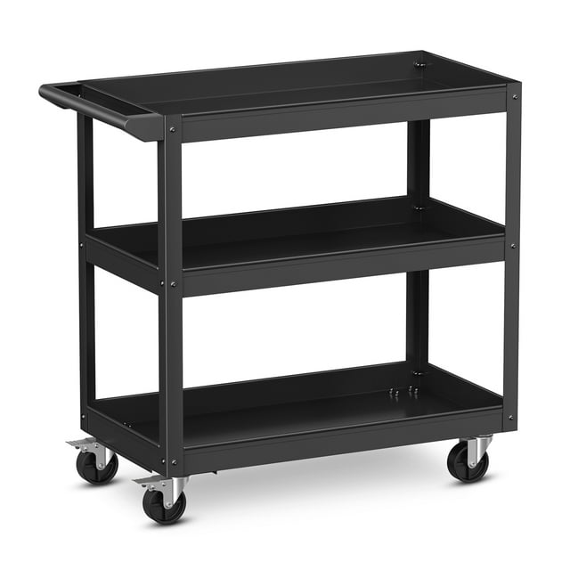 Costway 3Tier Metal Utility Cart 400 lbs Storage Service Trolley Tool