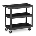 thumbnail image 1 of Costway 3-Tier Metal Utility Cart 400 lbs Storage Service Trolley Tool Storage Black, 1 of 9