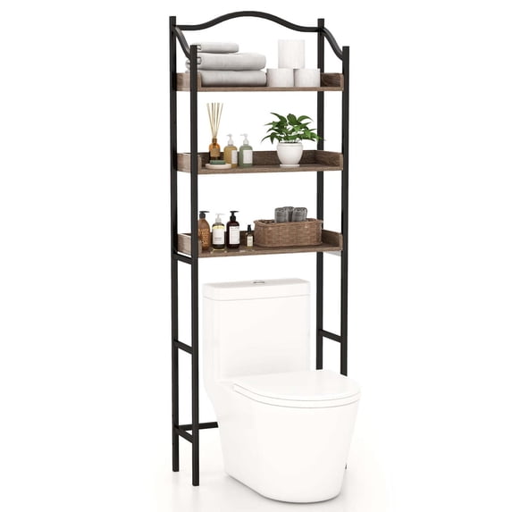 Costway 3-Tier Over-The-Toilet Bathroom Spacesaver Storage Rack Standing Shelf Organizer Black
