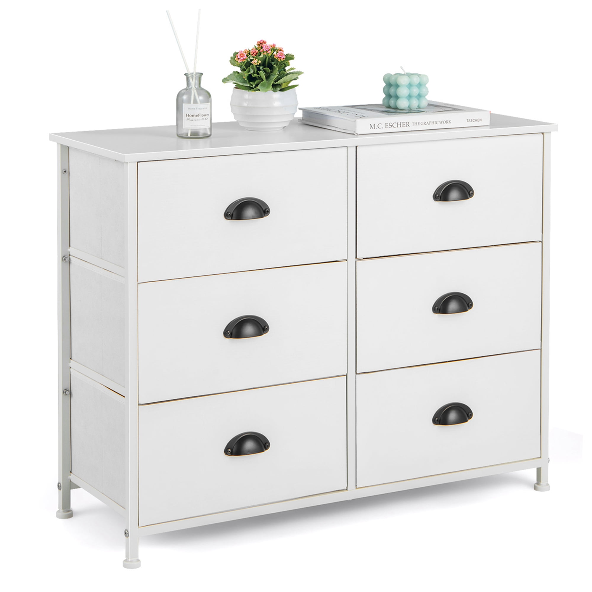Costway Large 3-Tier Bedroom Organizer with 6 Foldable Clothes Closet ...