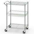 thumbnail image 1 of Costway 3-Tier Utility Cart Heavy Duty Wire Rolling Cart w/Handle Bar Storage Trolley, 1 of 11