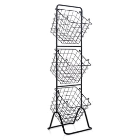 Costway 3-Tier Wire Fruit Basket Stand Kitchen Snack Vegetable Storage Organizer