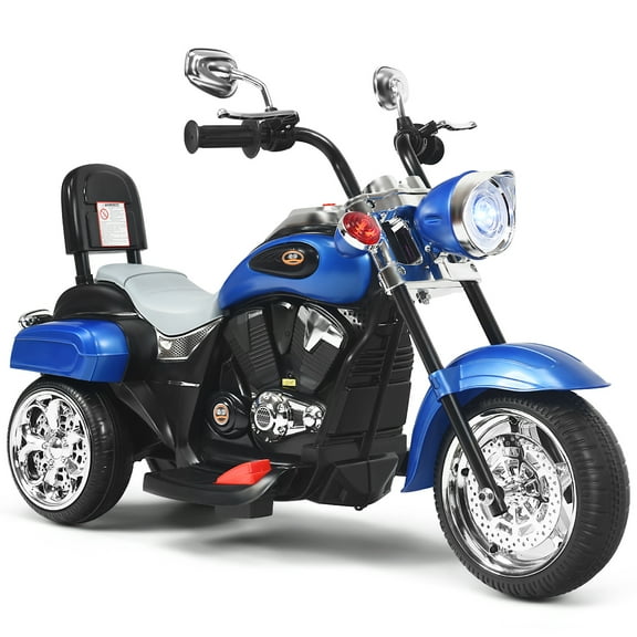 Costway 3 Wheel Kids Ride On Motorcycle 6V Battery Powered Electric Toy Blue