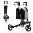 Costway Foldable 3Wheel Walker with Adjustable Height, Rolling