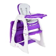 Costway 3 in 1 Baby High Chair Convertible Play Table Seat Booster Toddler Feeding Tray