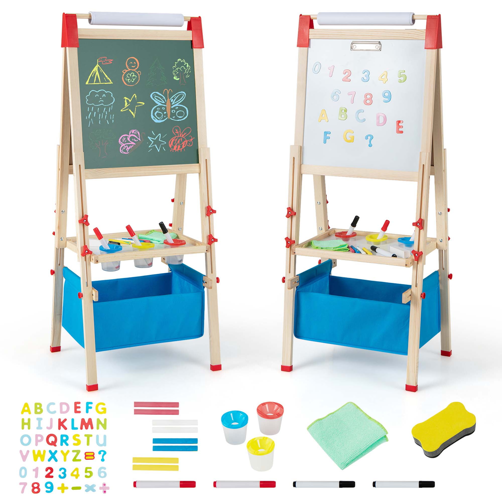 Costway 3in1 CHILDRENS Art Easel DoubleSided Wooden Adjustable