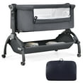 thumbnail image 1 of Costway  3-in-1 Portable Baby Bassinet Bedside Sleeper Cradle with Mattress& Storage Basket Gray, 1 of 10