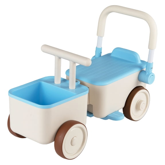 Costway 3-in-1 Ride-On Push Car for Kids with Pull Rope Blue