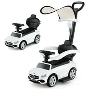Costway Kids Ride on Push Car Mercedes-Benz Licensed 3-in-1 Sliding Car White