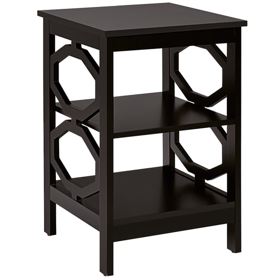 Costway 3-tier Nightstand Sofa Side End Accent Table Storage Display Shelf Espresso