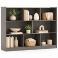 thumbnail image 1 of Costway 3-tier Open Bookcase 8-Cube Bookshelf Storage Display Cabinet French Oak Gray, 1 of 10