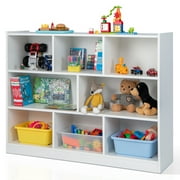 Costway 3-tier Open Bookcase 8-Cube Floor Standing Storage Shelves Display Cabinet White