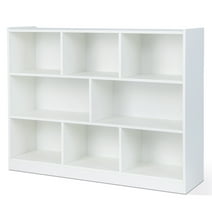 Costway 3-tier Open Bookcase 8-Cube Floor Standing Storage Shelves Display Cabinet White