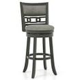 thumbnail image 1 of Costway 30.5" Upholstered Bar Stool Set of 1 with Wooden Frame Swivel Seat Footrest for Pub, 1 of 8