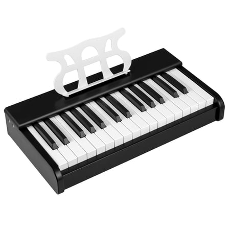 Costway 30 Keys Kids Piano Keyboard with Removable Music Stand, One-key Start Function Black