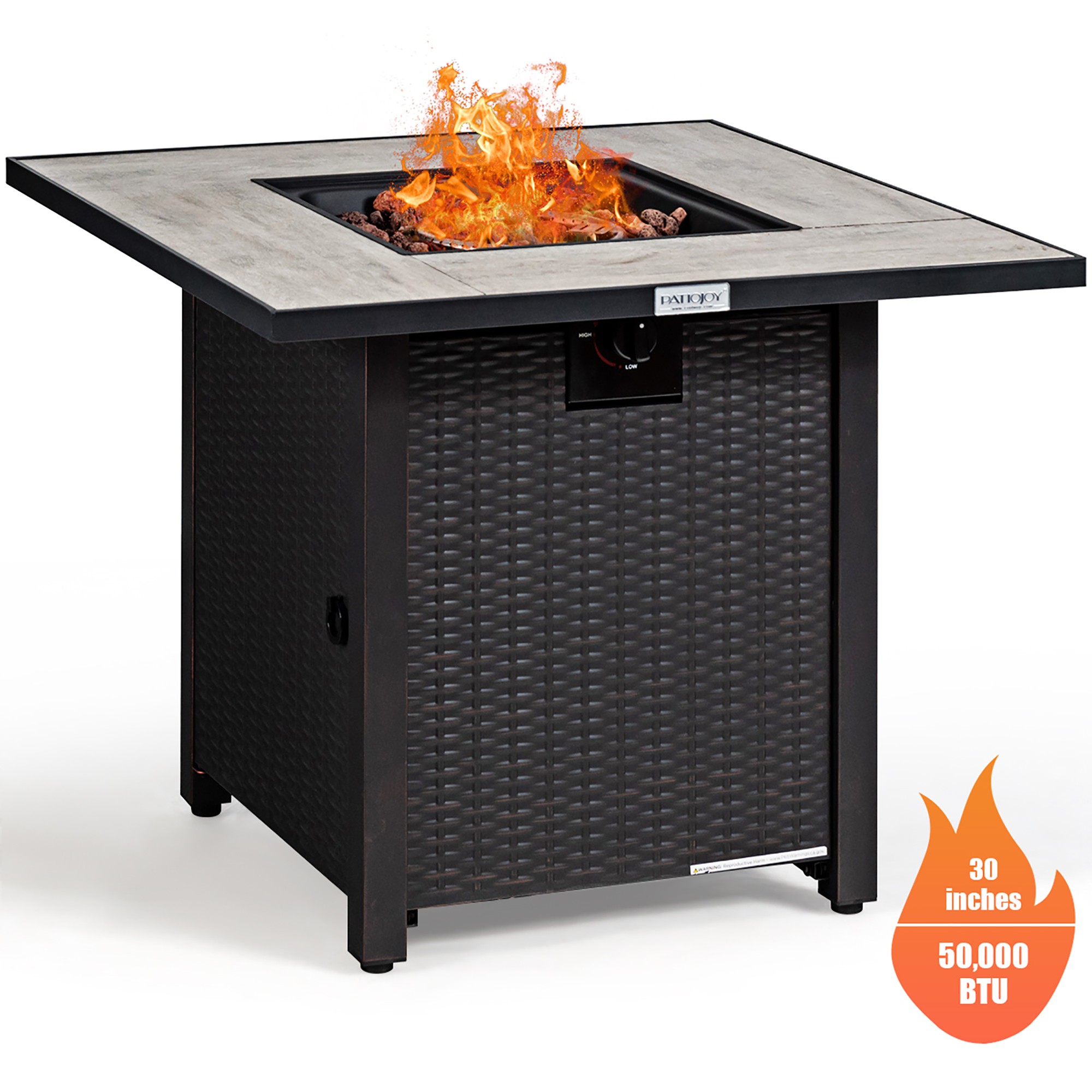 Mainstays 30" Square Fire Pit with Screen, Poker, and Cover