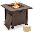 thumbnail image 1 of Costway 32'' Patio Square Fire Pit Table 50,000 BTU Propane Gas Table with Lid & Lava Rocks, 1 of 10
