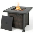 thumbnail image 1 of Costway 32'' Propane Fire Pit Table 50,000 BTU Square Firepit Heater w/ Lava Rocks Cover Mix Brown, 1 of 9