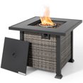 thumbnail image 1 of Costway 32'' Propane Fire Pit Table 50,000 BTU Square Firepit Heater w/ Lava Rocks Cover Mix Grey, 1 of 9