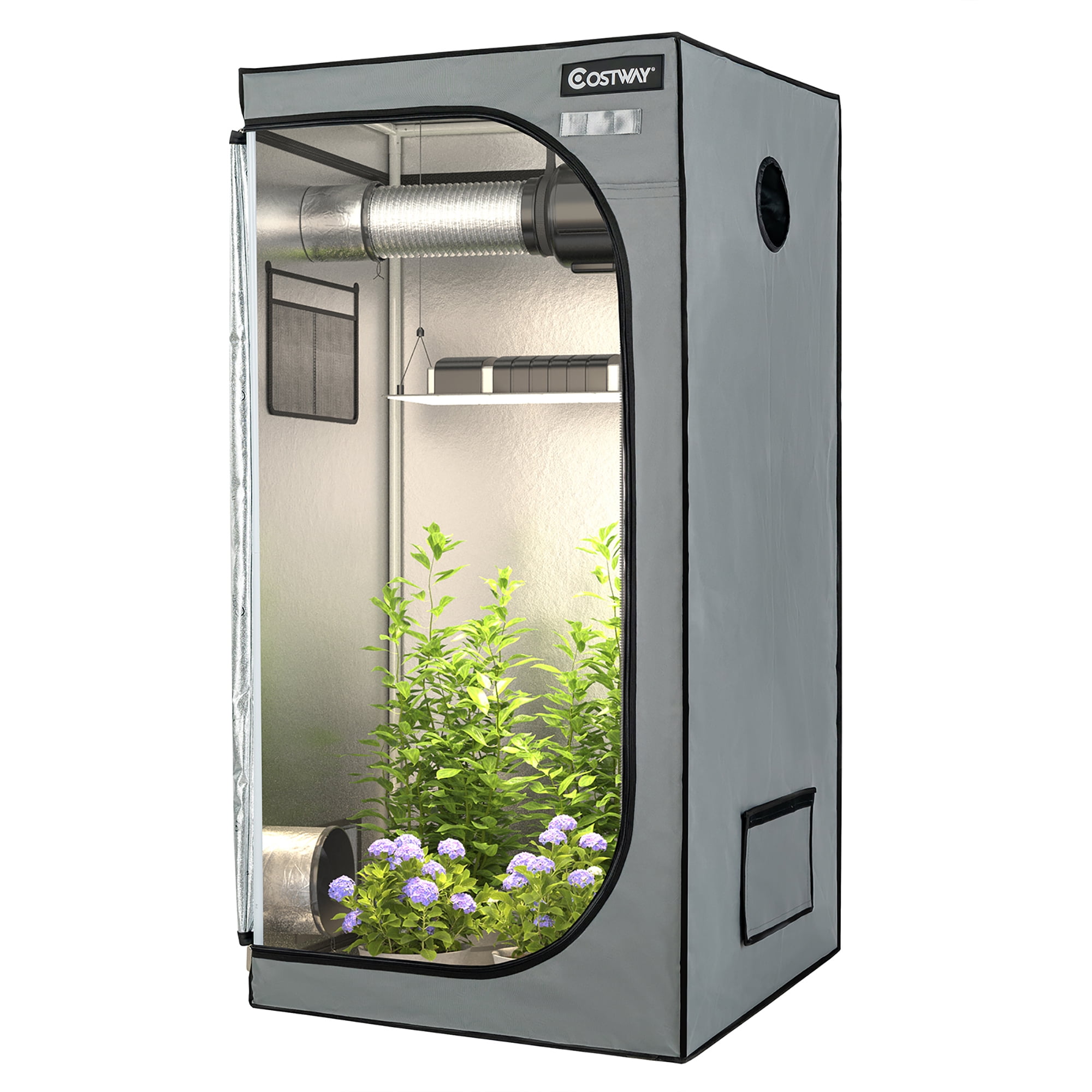 Costway Indoor Mylar Plant Room Growth Tent 32''x32''x63'' with