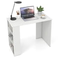 thumbnail image 1 of Costway 35.5" Compact PC Laptop Desk Modern Style Office Study Desk with Side Storage Shelf White, 1 of 10