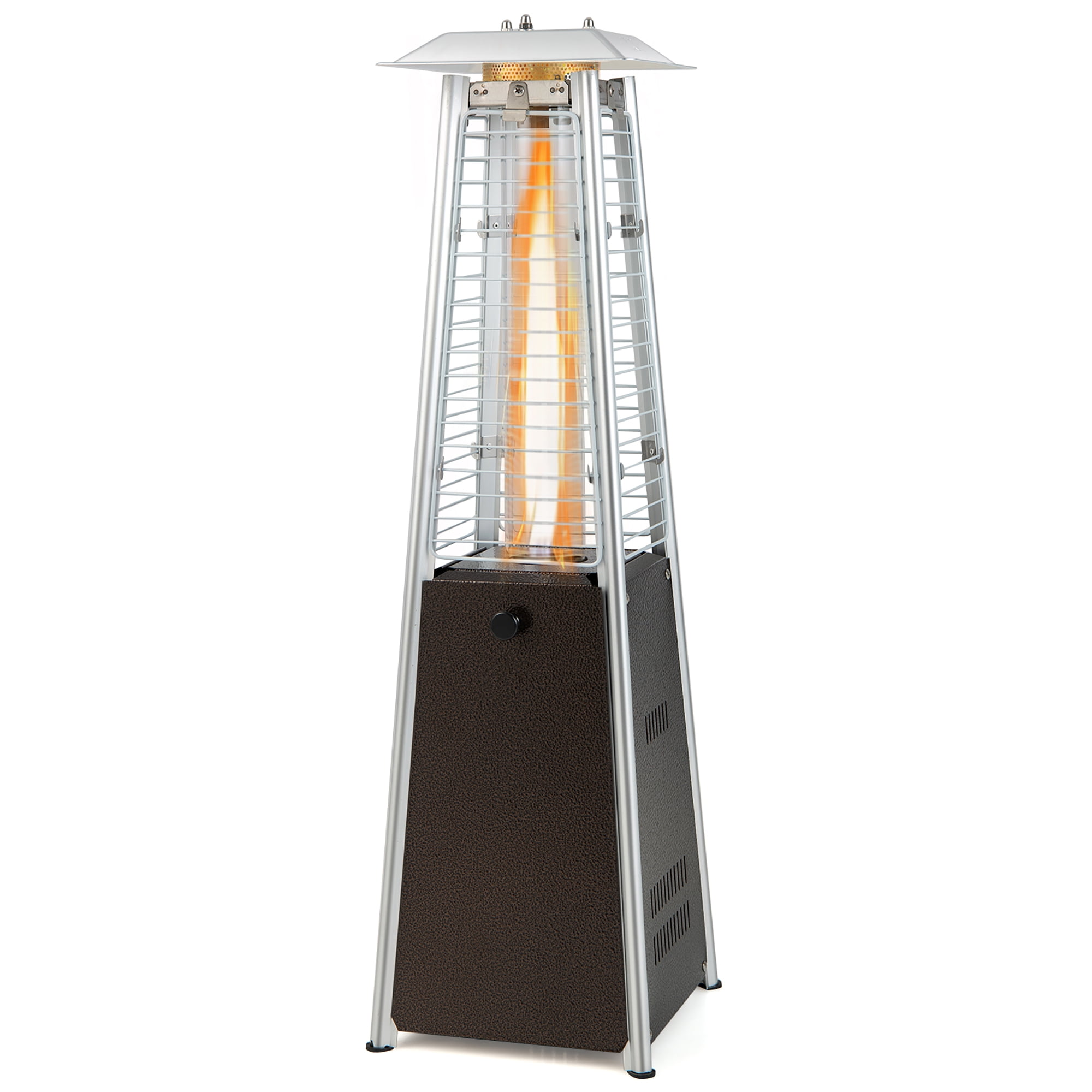 Costway 50000 BTU Propane Patio Heater Standing Steel with Wheels Grey