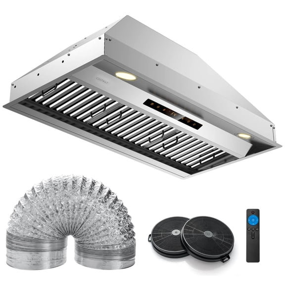 Costway 36 Inch Under Cabinet Range Hood with 4 Fan Speeds, Touch/Gesture/Remote Control