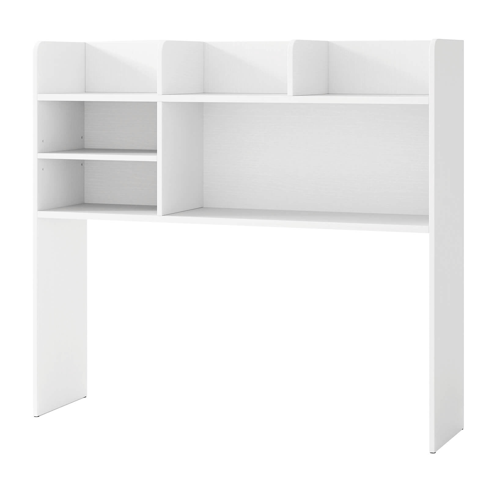 Costway 37" Desktop Bookshelf Wooden Organizer with 6 Shelves 2 Anti-tipping Devices White