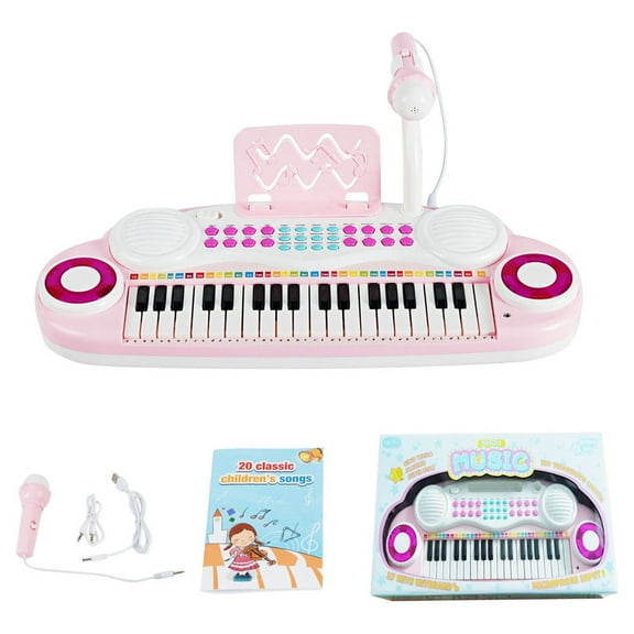 Costway 37-Key Toy Keyboard Piano Electronic Musical Instrument Pink