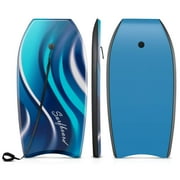 Costway 37" Lightweight Body Board with EPS Core XPE Deck HDPE Bottom Crescent Tail Blue