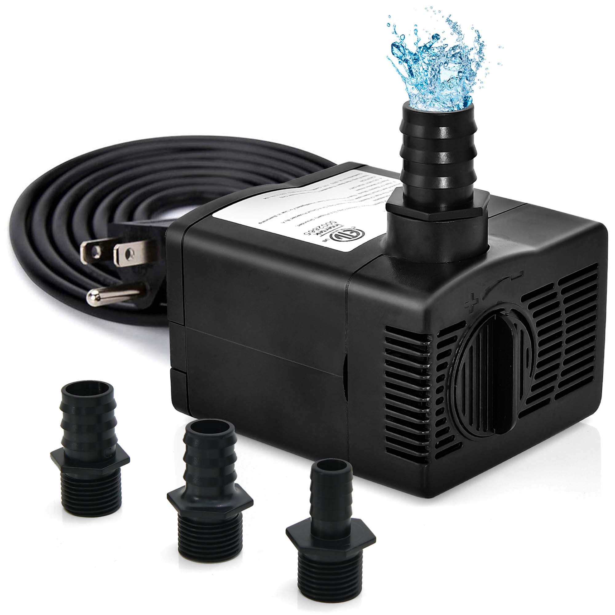 Costway 383GPH Submersible Pump (1450L/H, 30W) Fountain Water Pump with 8.2ft High Lift