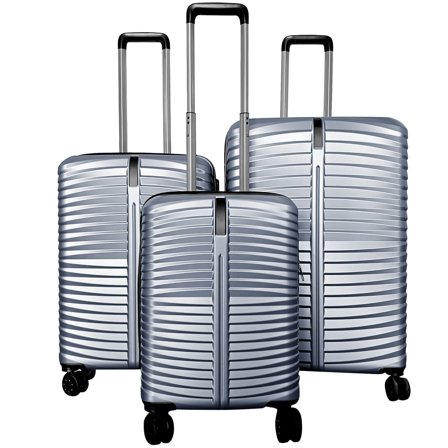 Costway 3PCS Hardside Luggage Set (20/24/28 Inch) with 8-Spinner Wheels, 3-Digital Lock Gray